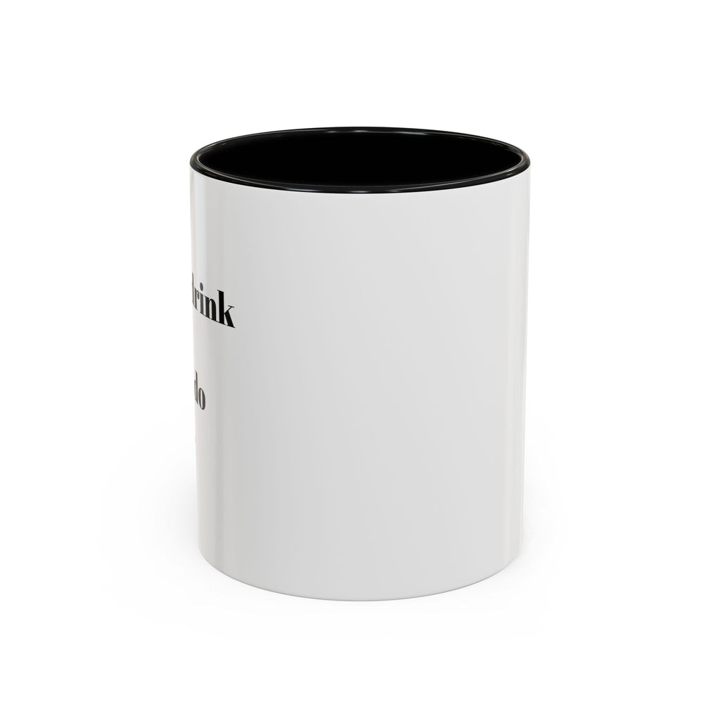 Black Accent Coffee Mug – Minimalist Bold Text Design