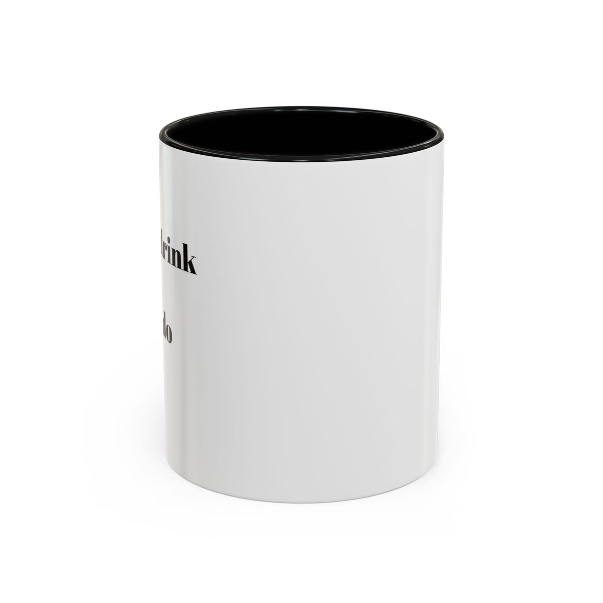 Black Accent Coffee Mug – Minimalist Bold Text Design