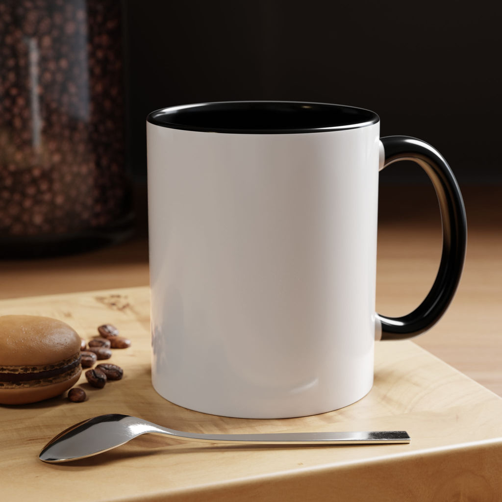Black Accent Coffee Mug – Minimalist Bold Text Design