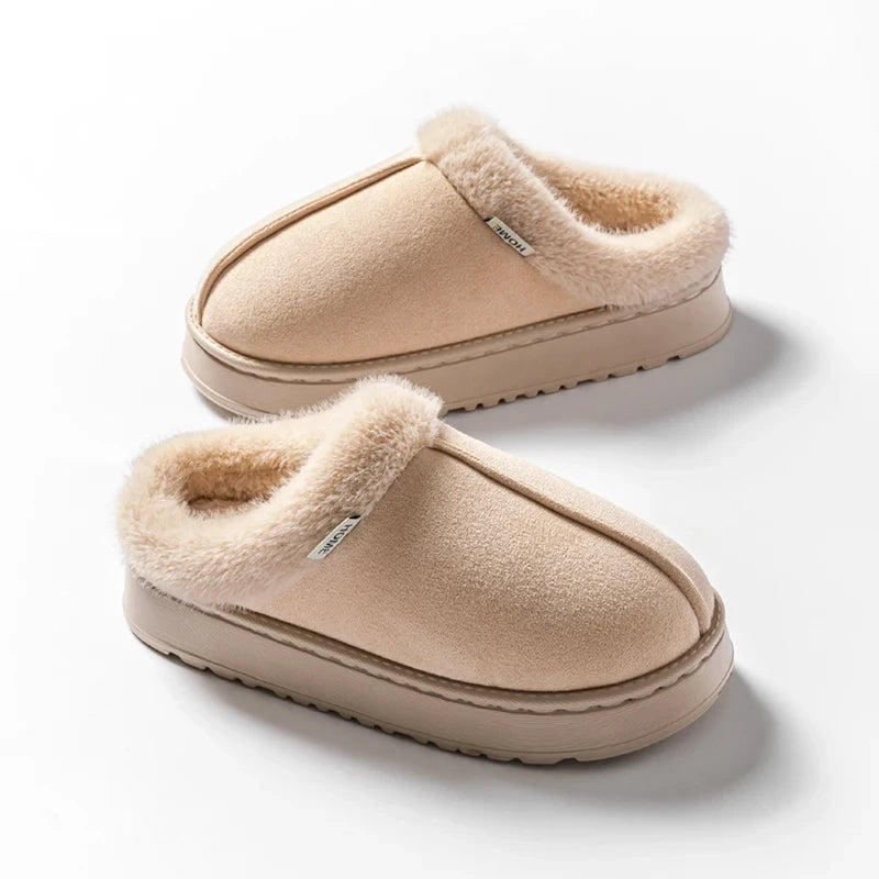 Fluffy Faux Suede Indoor Slippers