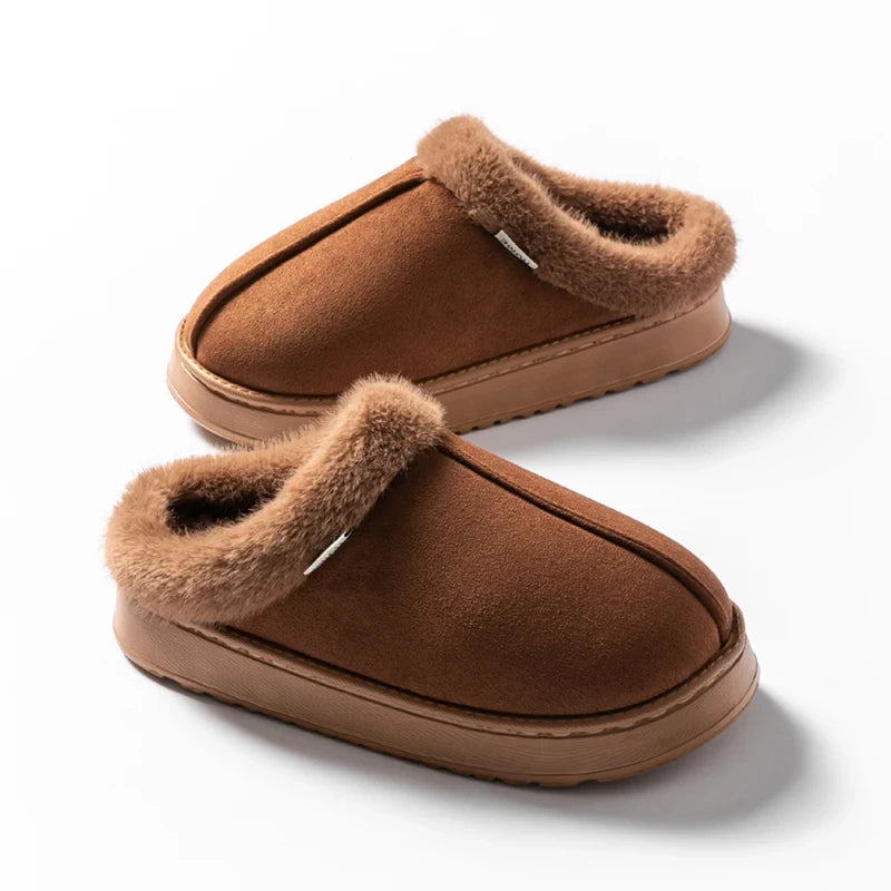 Fluffy Faux Suede Indoor Slippers