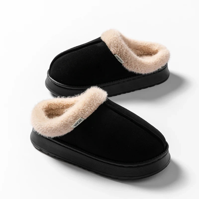Fluffy Faux Suede Indoor Slippers