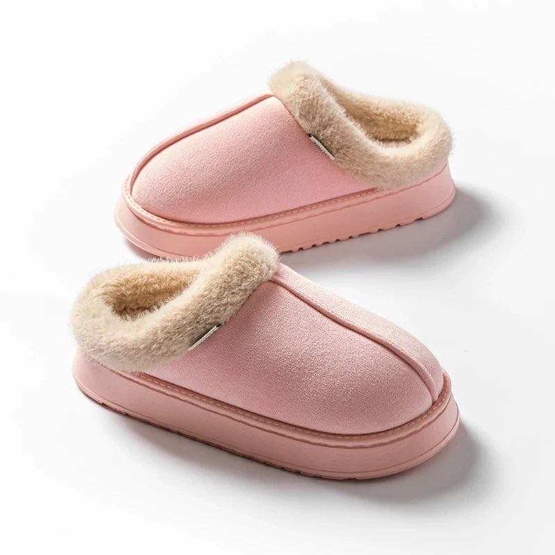 Fluffy Faux Suede Indoor Slippers