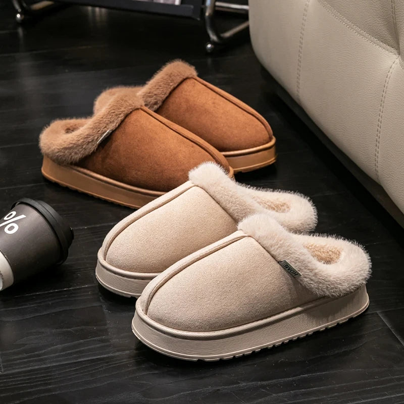 Fluffy Faux Suede Indoor Slippers