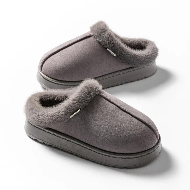 Fluffy Faux Suede Indoor Slippers