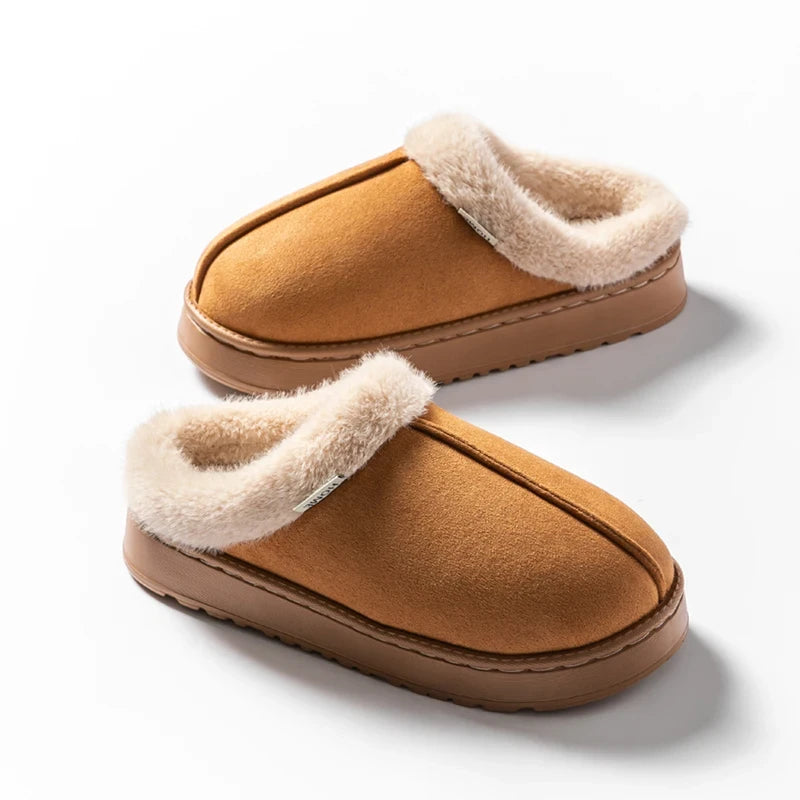 Fluffy Faux Suede Indoor Slippers