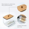 Transparent Bamboo Cotton Swab Organizer
