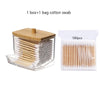 Transparent Bamboo Cotton Swab Organizer