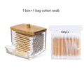 Transparent Bamboo Cotton Swab Organizer