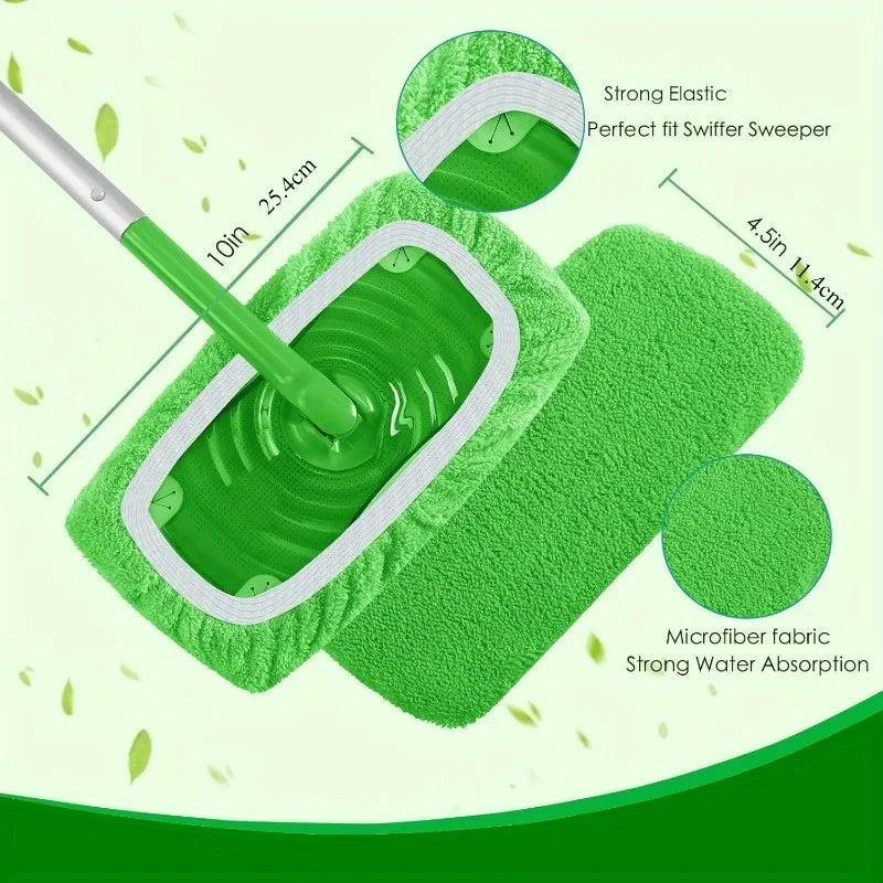 Reusable Microfiber Mop Pad Set