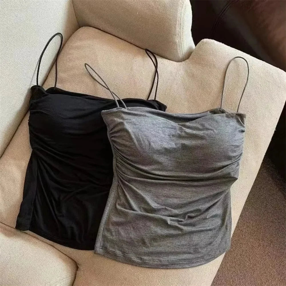 Pleated Waist Corset Tank