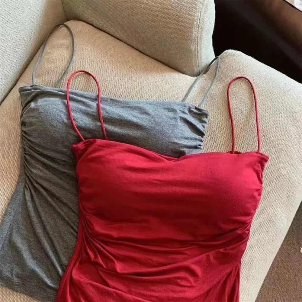 Pleated Waist Corset Tank
