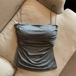 Pleated Waist Corset Tank