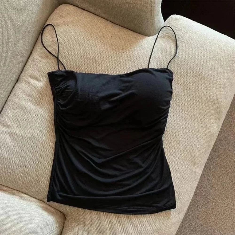 Pleated Waist Corset Tank