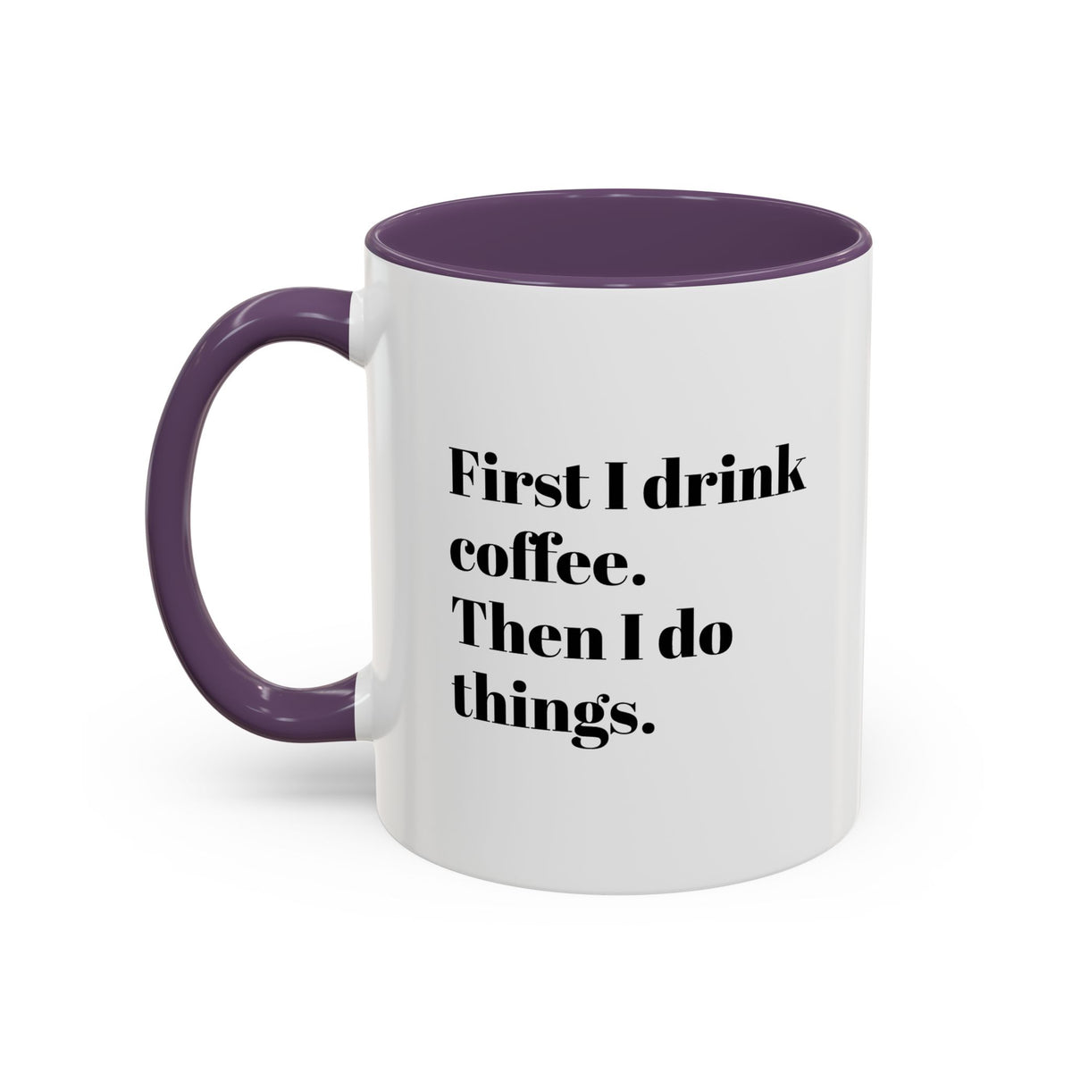 Black Accent Coffee Mug – Minimalist Bold Text Design