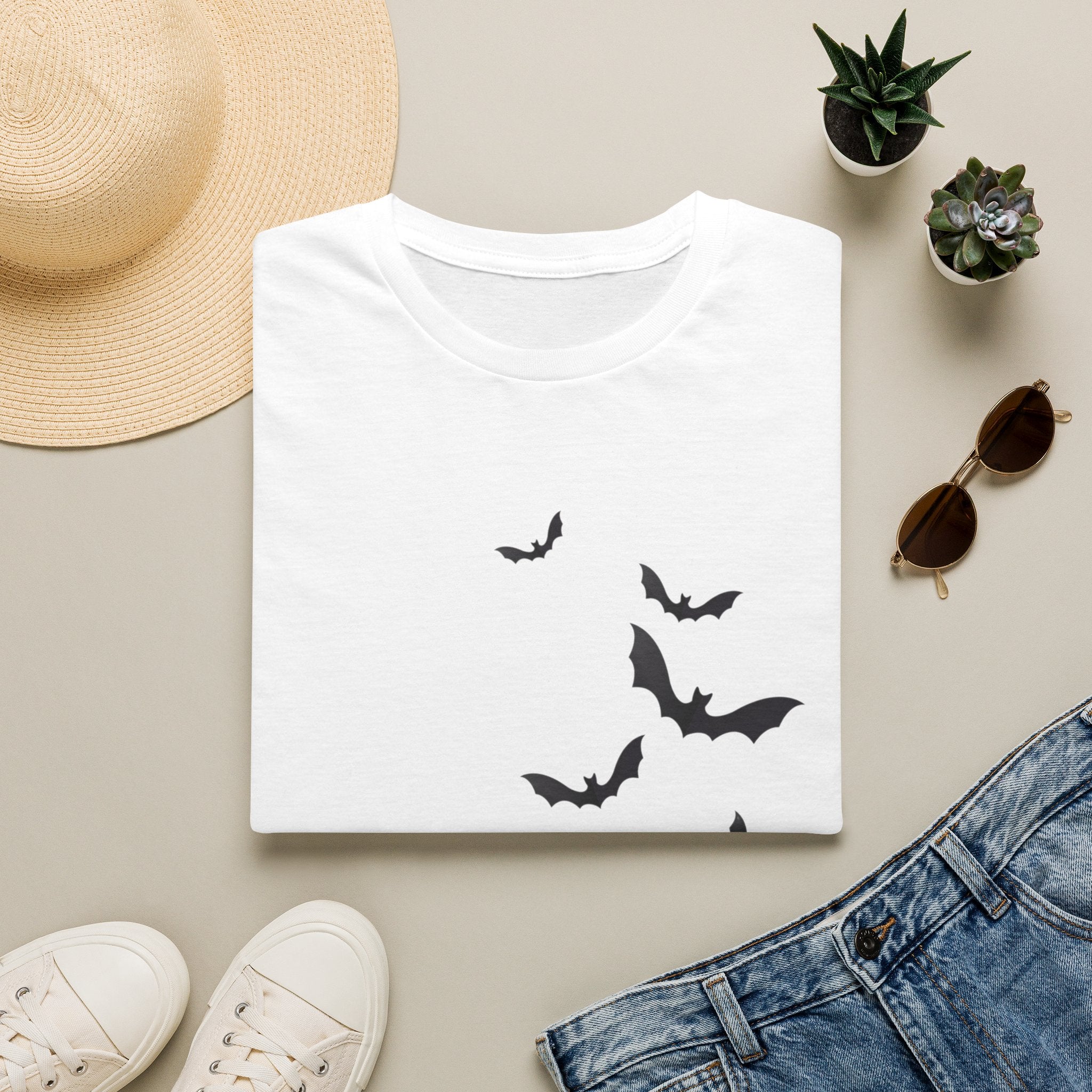 Bat Flock Graphic T-Shirt — Minimal Halloween Tee