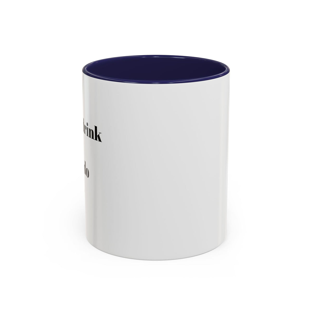 Black Accent Coffee Mug – Minimalist Bold Text Design