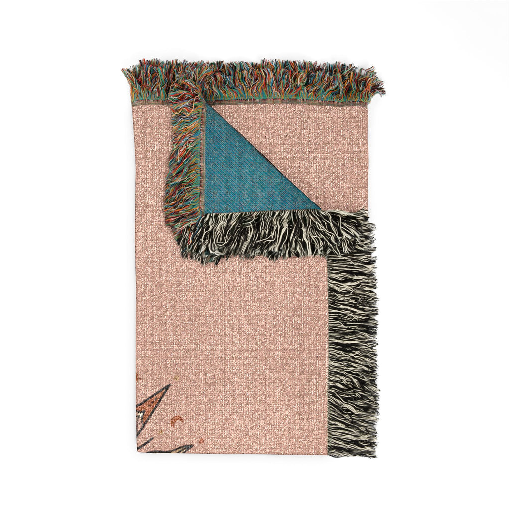 Celestial Sun Woven Blanket — Boho Sun Face Throw for Living Room, Bedroom, or Picnic