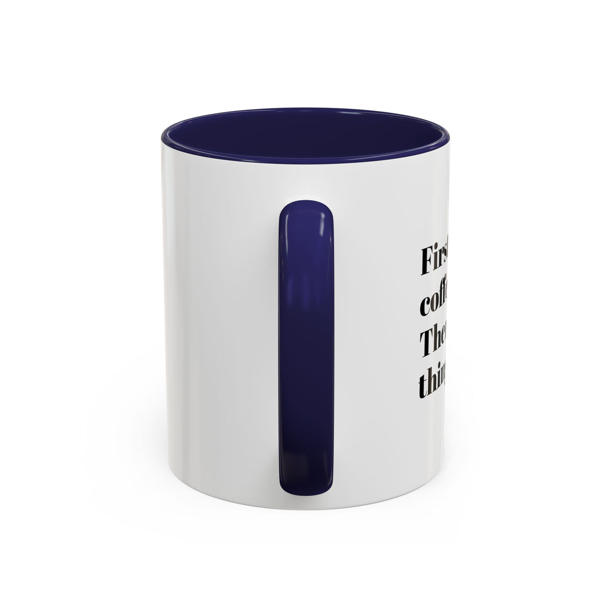 Black Accent Coffee Mug – Minimalist Bold Text Design