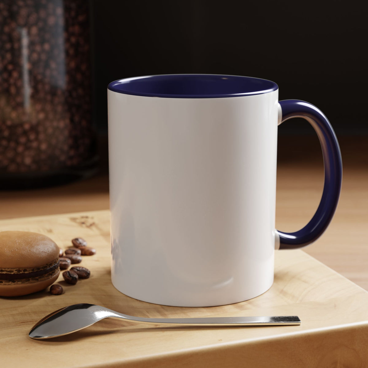 Black Accent Coffee Mug – Minimalist Bold Text Design