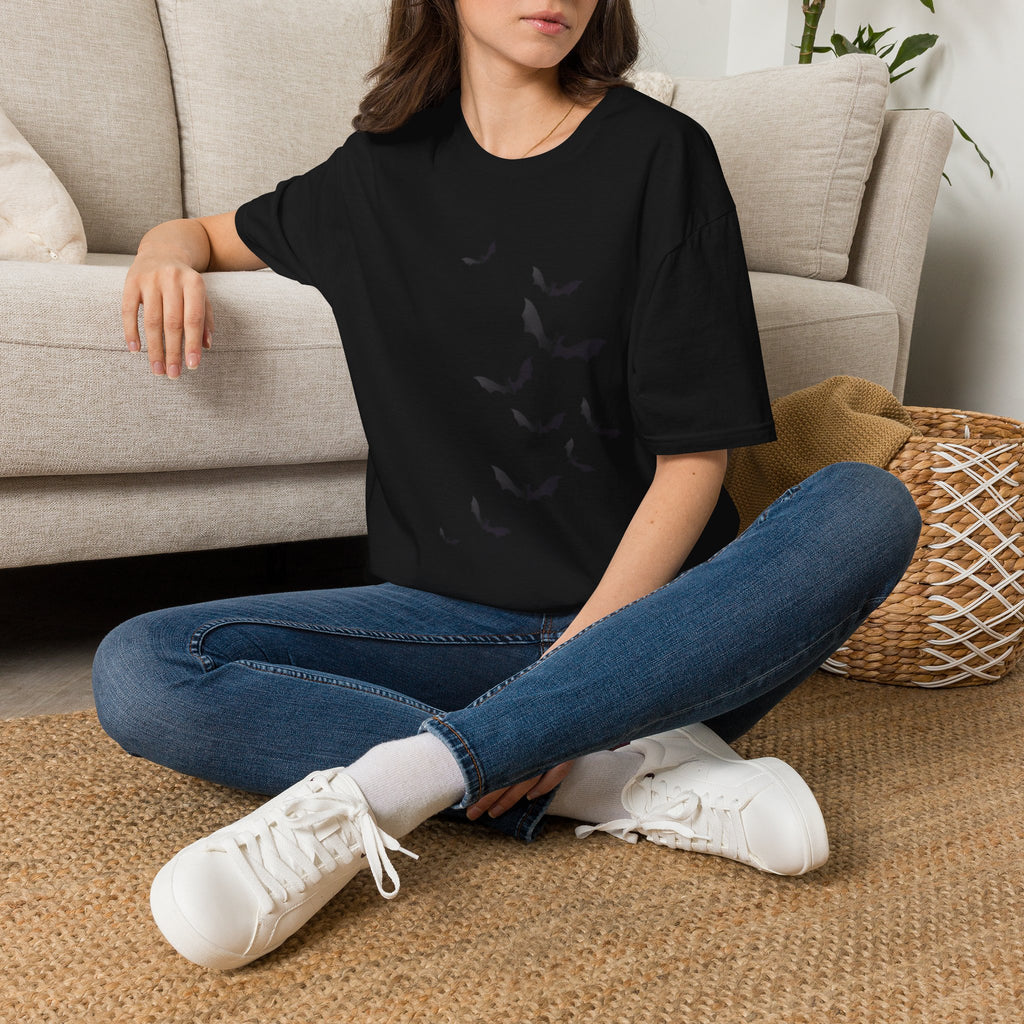 Bat Flock Graphic T-Shirt — Minimal Halloween Tee